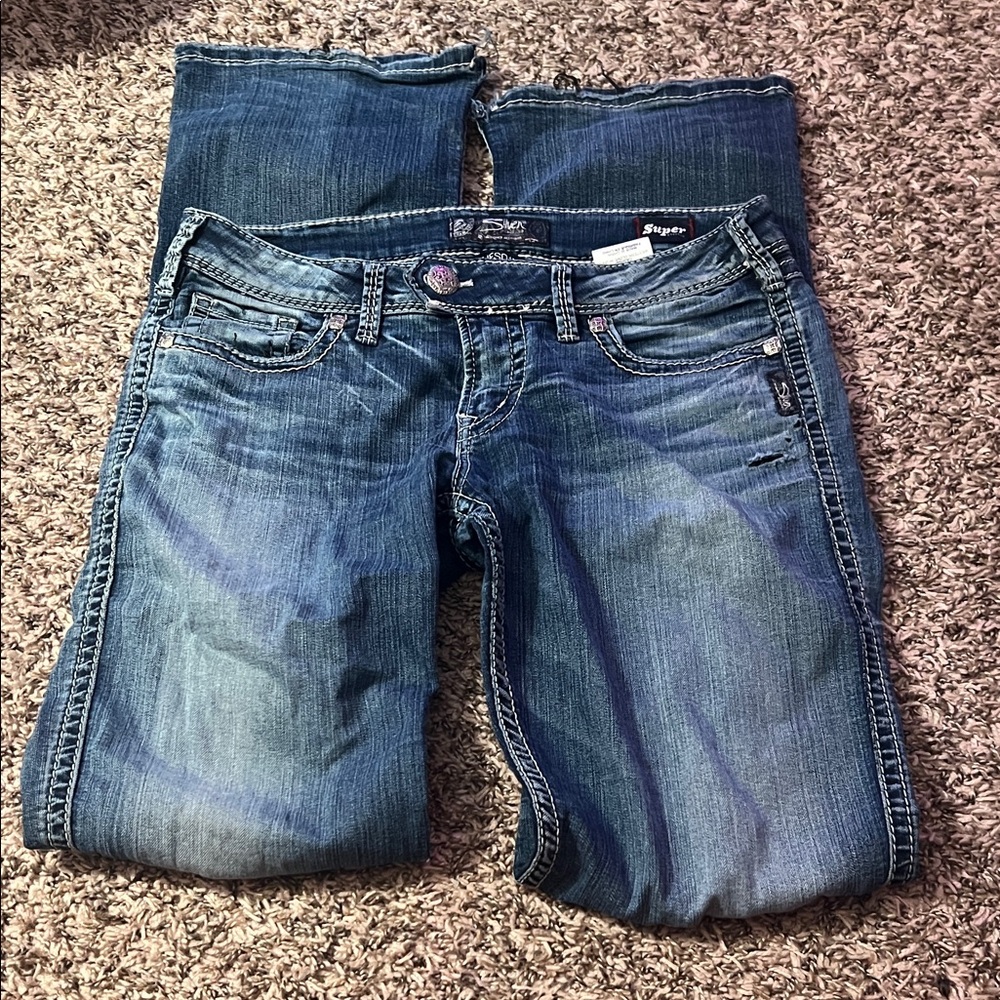 SILVER BOOT JEANS
